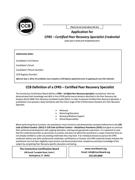 Fillable Online Ctcertboard CPRS Application CPRS Application Fax