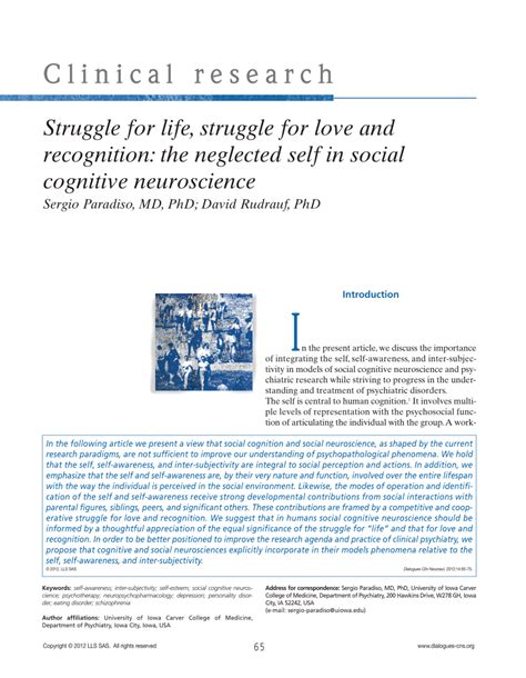 PDF Struggle For Life Struggle For Love And Recognition The