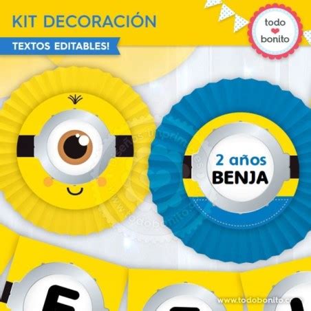 Minions kit imprimible decoración de fiesta