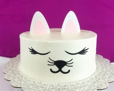 Cat Cake Topper, Animal Cake Topper, Glitter Cardstock, For Cat Birthday by CMS Design Studio ...