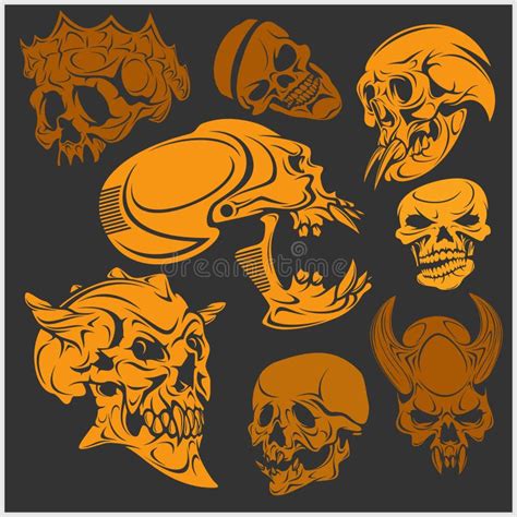 Skulls Vector Set Stock Illustrations 2 315 Skulls Vector Set Stock