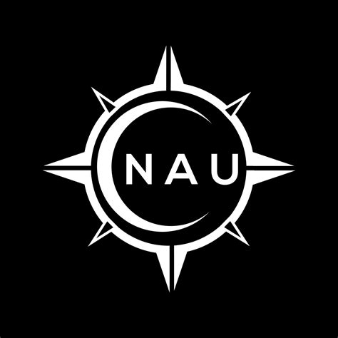 NAU abstract monogram shield logo design on black background. NAU ...