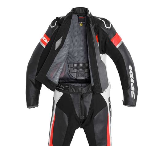 Tuta Moto Divisibile Donna Spidi Laser Touring Lady Nero Rosso Vendita