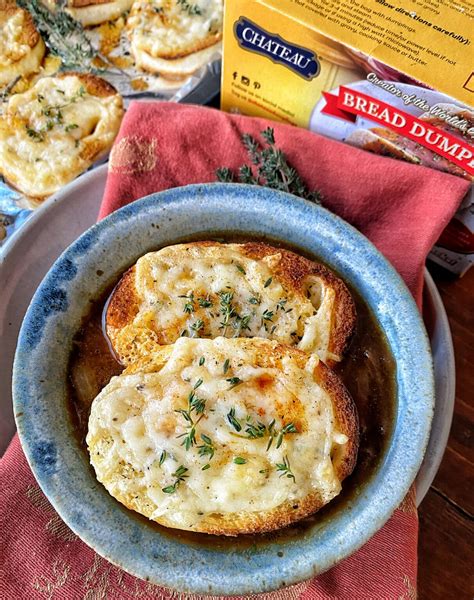 French Onion Soup With Cheese Topped Bread Dumplings Chateau