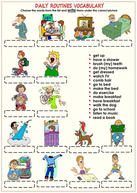 Worksheet De Rutinas Diarias En Ingles Actividades Diarias O