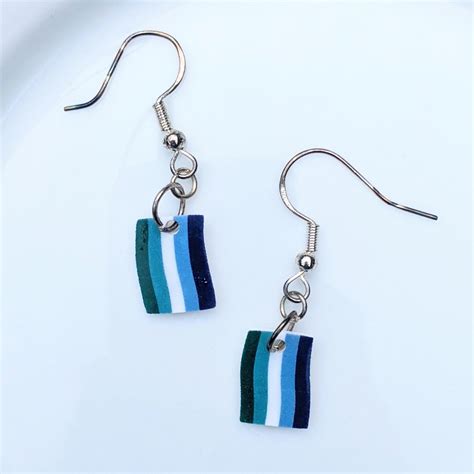 Tiny Gay Pride Flag Drop Earrings Pride Earrings Gay Mlm Lgbtq Queer Pride Lgbt Jewelry