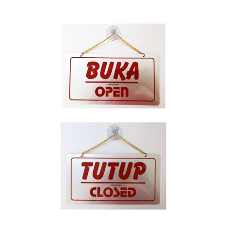 Sticker Pintu Buka Tutup Sticker Pintu Open Close Sign Board Buka