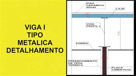 Perfil metálico viga i detalhamento DF PROJETOS ARQUITETURA