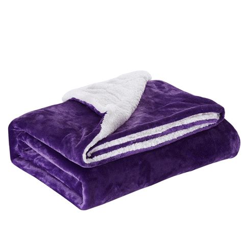 JML Purple Microfiber Twin Sherpa Blanket Sherpa-Purple-T - The Home Depot