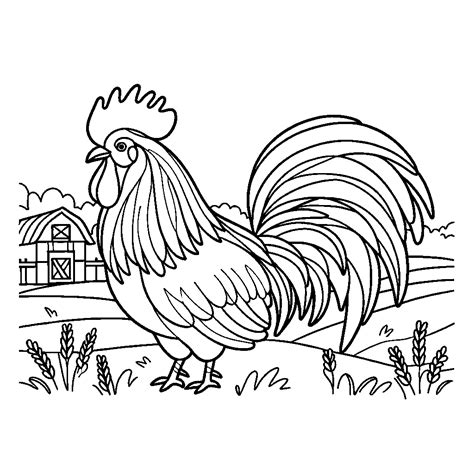 Beautiful Rooster Coloring Page Lulu Pages