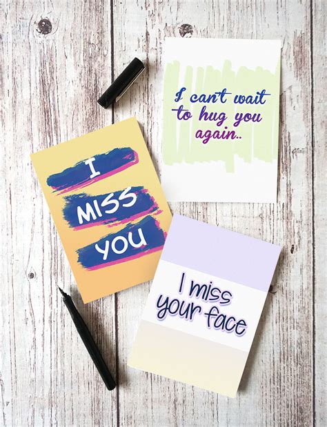 Free Printable "Miss You" Cards - Cooking My Dreams