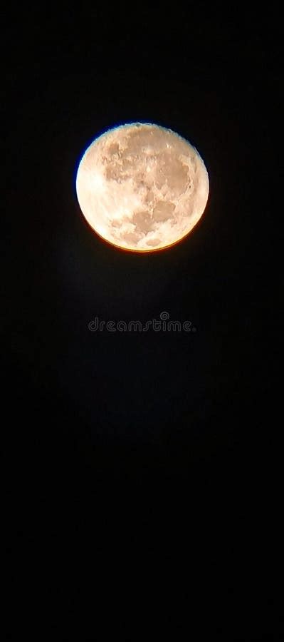 Yellow Full Moon in a Black Night Sky Stock Image - Image of moon ...