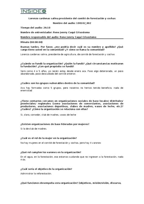 Lorenzo cardenas salina - Por favor, ¿me podría decir cuál es su nombre