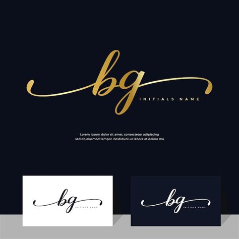 Premium Vector Handwriting Initial Of Letter Bg B G Feminine And