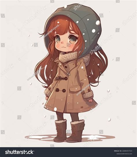 Chibi Anime Girl Winter Outfit Digital Stock Illustration 2269357723 ...