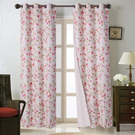 2 Panels Pattern Grommet WindowÃ Curtains 10 FlowersÃ 37