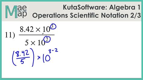 Kutasoftware Algebra 1 Operations With Scientific Notation Part 2