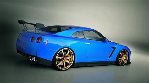 🥇 Cars tuning tuned blue nissan skyline gt-r spoiler wallpaper | (1224)