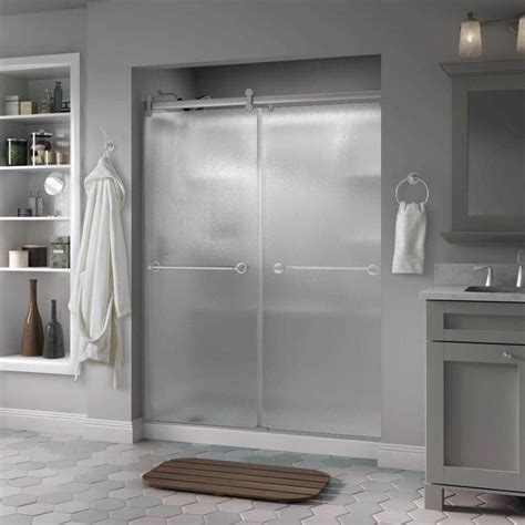 Delta Silverton 60 In X 71 In Semi Frameless Contemporary Sliding Shower Door In Nickel With