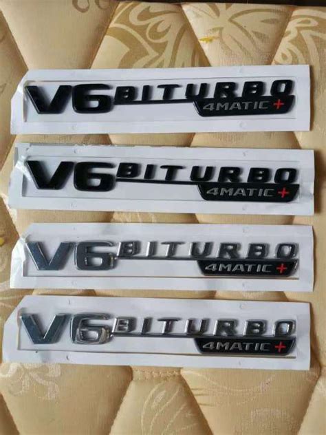 Flat Letter Emblem For Mercedes Benz V Biturbo Matic Car Styling