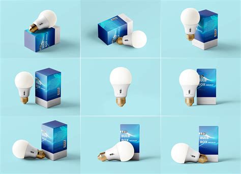 8 Free Led Light Bulb And Box Mockup Psd Files Good Mockups