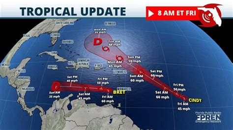 Tropical Storm Cindy forms behind Bret in an aggressive start to ...