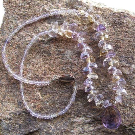 Iolite Bead Chain With Amethyst Iolite Briolette Necklace