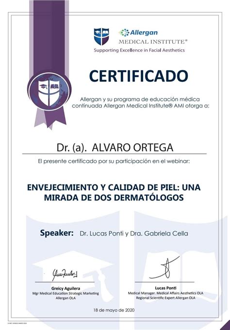 Certificados Doctor Lvaro Ortega