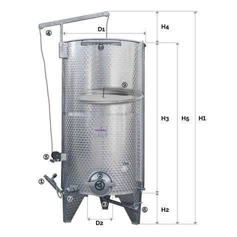 Cuve Inox Fond Conique L Avec Chapeau Flottant Air Et Trappe