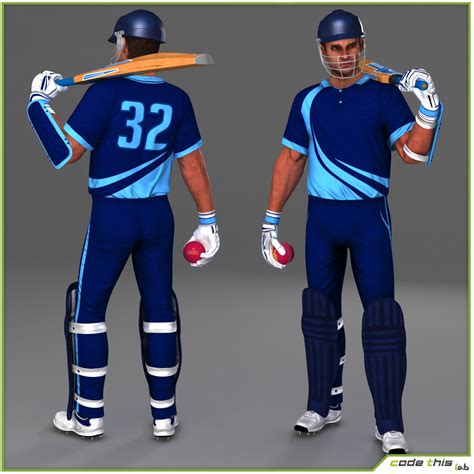 Cricket Players Cg Pack Collectie D Model Max Obj Fbx