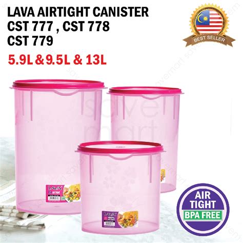 Lava Airtight Food Canister Container Bpa Free Cylinder L L