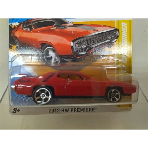PLYMOUTH ROAD RUNNER 1971 RED 6 50 HW PREMIERE 1 64 HOT WHEELS VINTAGE BCN STOCK CARS