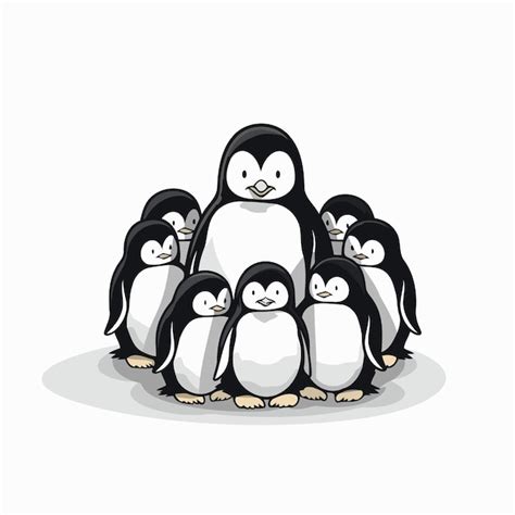 Fam Lia De Pinguins Pinguins De Desenho Animado Bonitos Ilustra O