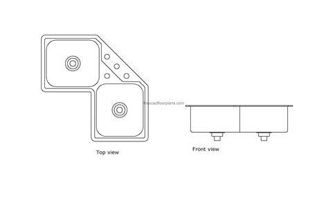 Corner Sink CAD Block