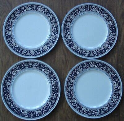 Wedgwood Florentine Dark Blue Set Of 4 Dinner Plates W1956 10 1 2 EBay