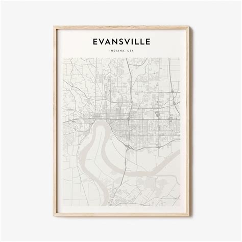 Evansville Map Poster, Evansville Map Print, Evansville Personalized ...