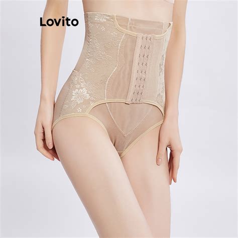 Lovito Casual Plain Basic Tummy Control Shapewear For Women Lna