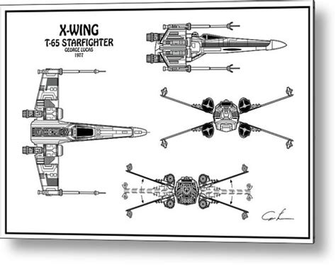 Diagram Illustration for the T-65 X-Wing Starfighter from Star Wars ...