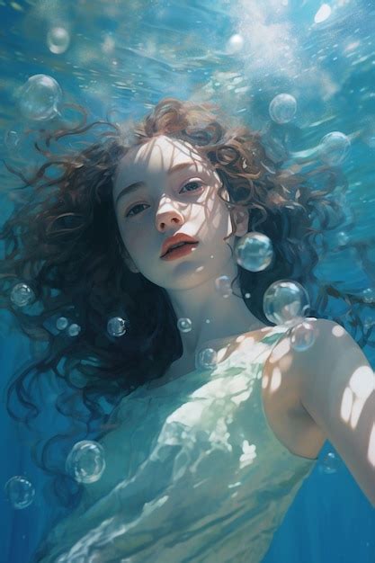 Premium Photo | Woman posing underwater