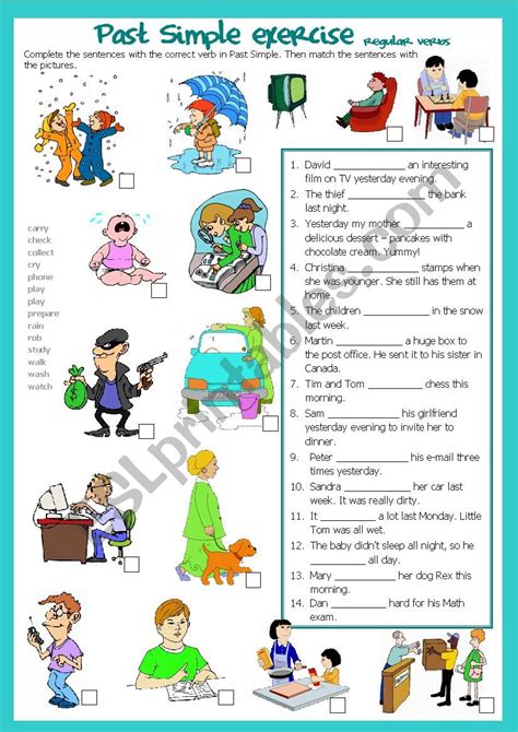 Past Simple Exercises Regular Verbs Bw Key Esl Worksheet By Poki