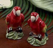 Tropical Bahamas Red Macaw Parrots Salt Pepper Shaker Set S P