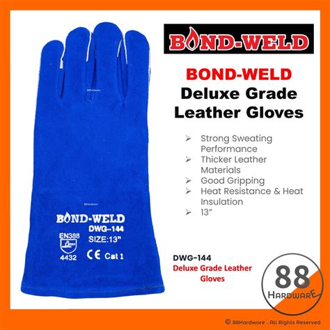 Bond Weld Blue Welding Glove Safety Glove Sarung Tangan Welding