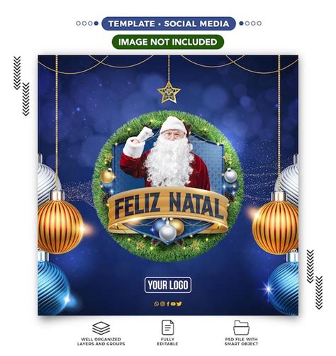 Premium Psd Social Media Feed Merry Christmas With Santa Claus For