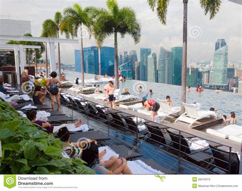 Infinity Pool, Marina Bay Hotel, Singapore Editorial Stock Photo ...