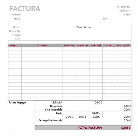 Plantilla Excel Modelo De Factura Rectificativa Gratis Images