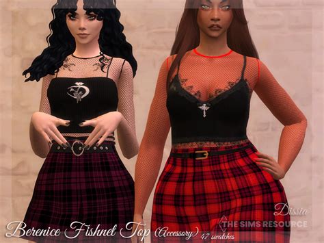 The Sims Resource Berenice Fishnet Top Accessory