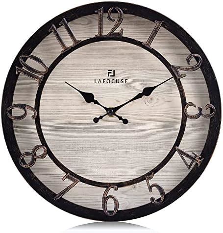 Lafocuse Grande Horloge Murale Aiguilles D Diy Silencieuse Metal