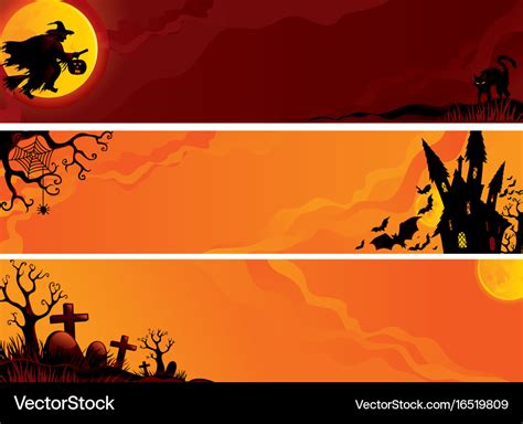 Halloween Banners Royalty Free Vector Image Vectorstock