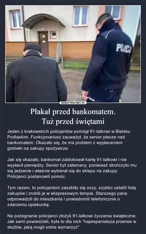 Płakał przed bankomatem Tuż przed świętami Demotywatory pl