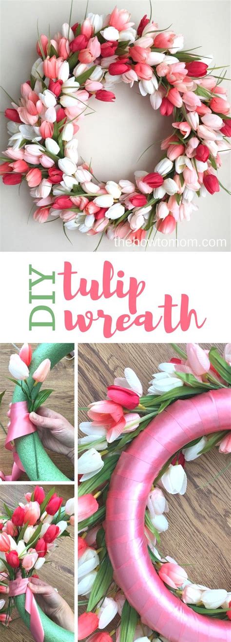 How To Make A Spring Tulip Wreath Easy Diy Tulip Wreath Diy Easter